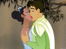 Princess Tiana Kissing Prince