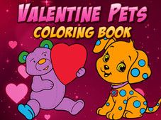 Valentine Pets Coloring Book